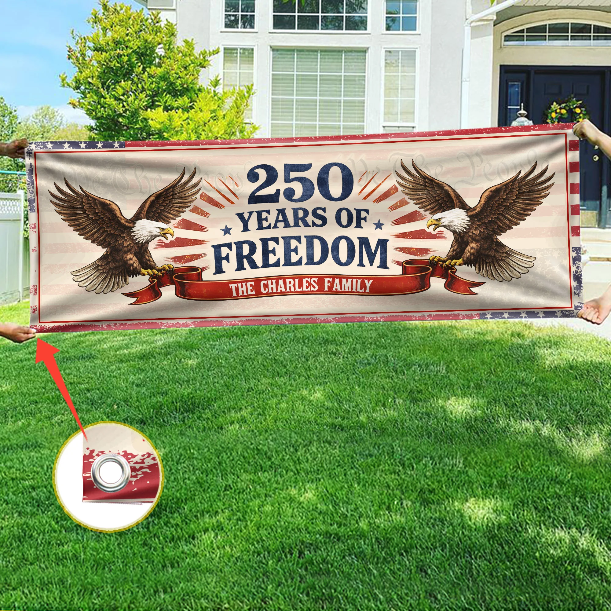 Personalized Family Name 250 Years Of Freedom Banner TH10 898911 - Image 4