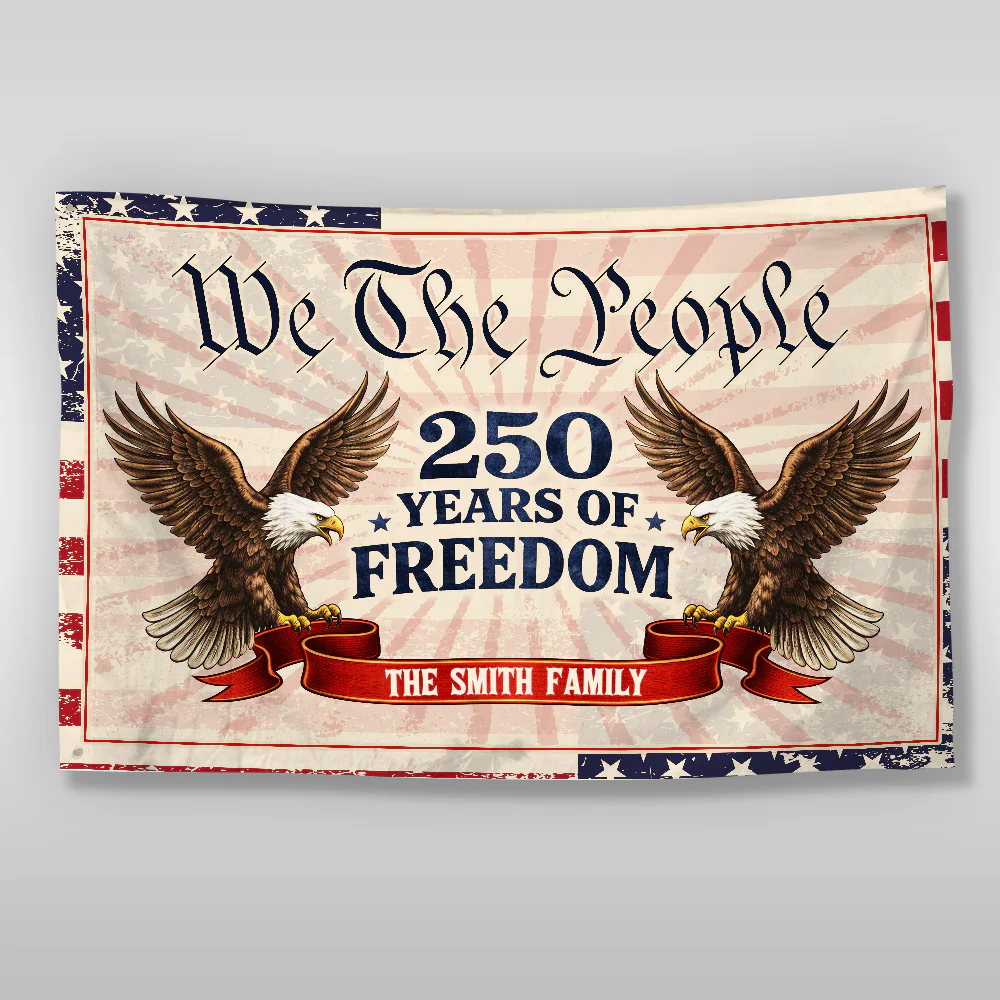 Personalized Family Name 250 Years Of Freedom House Flag TH10 898913 - Image 2