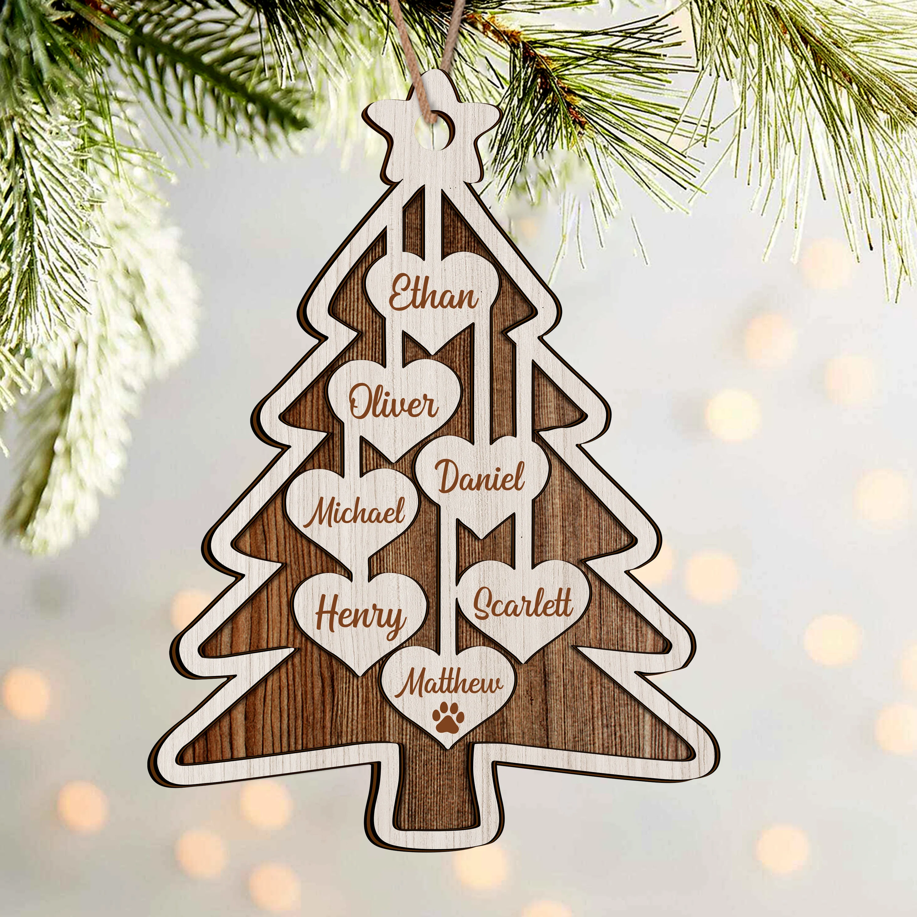 Personalized Family Name Christmas Layer Wood Ornament Gift For Family TH10 896481 - Image 5