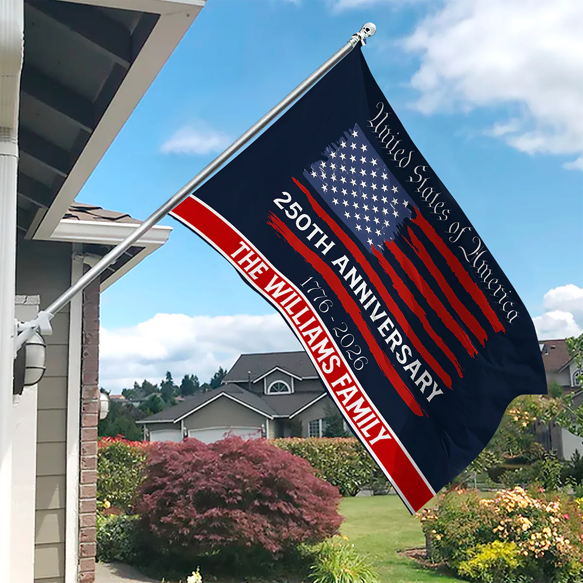 Personalized Family Name USA 250th Anniversary Banner House Flag TH10 898293 - Image 2