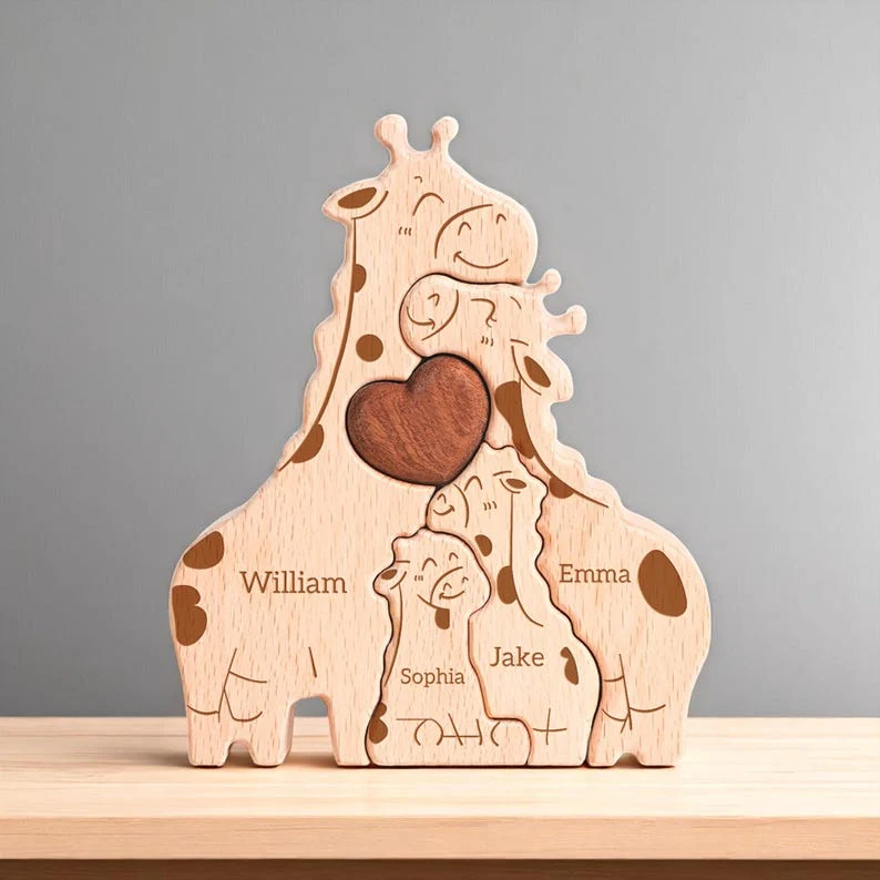 Personalized Giraffe Family Puzzle, Mothers Day Gift, Family Gift TH10 169151 - Image 2