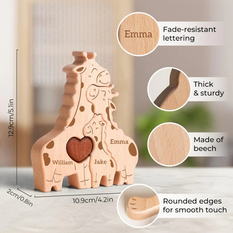 Personalized Giraffe Family Puzzle, Mothers Day Gift, Family Gift TH10 169151 - Image 5