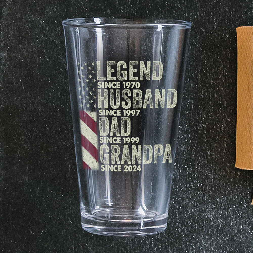 Personalized Legend Husband Dad Grandpa Print Beer Glass TH10 892941 - Image 3