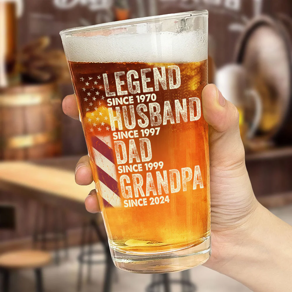 Personalized Legend Husband Dad Grandpa Print Beer Glass TH10 892941 - Image 4