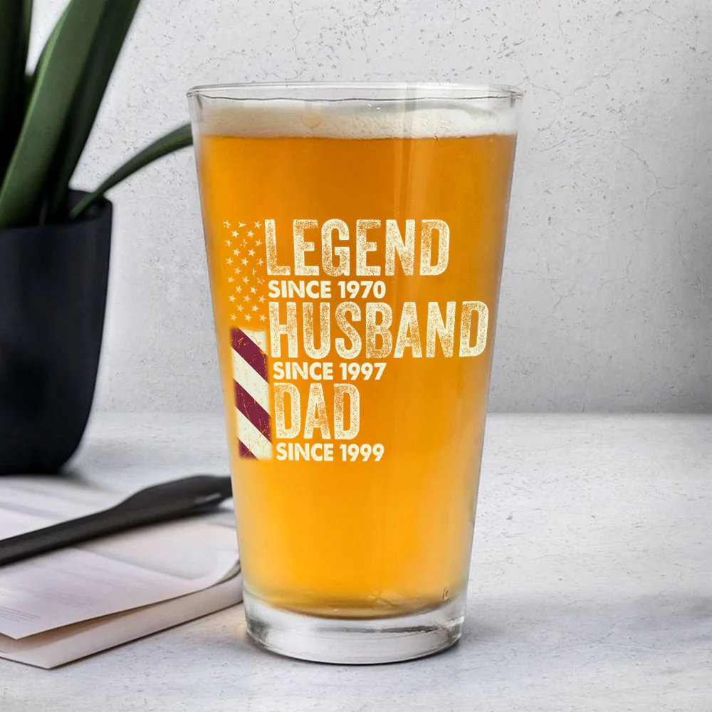 Personalized Legend Husband Dad Grandpa Print Beer Glass TH10 892941 - Image 7