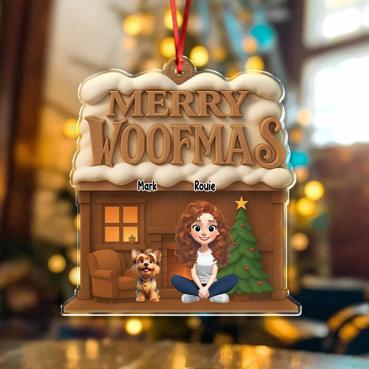 Personalized Merry Woofmas Acrylic Ornament For Dog Lover TH10 896529 - Image 6