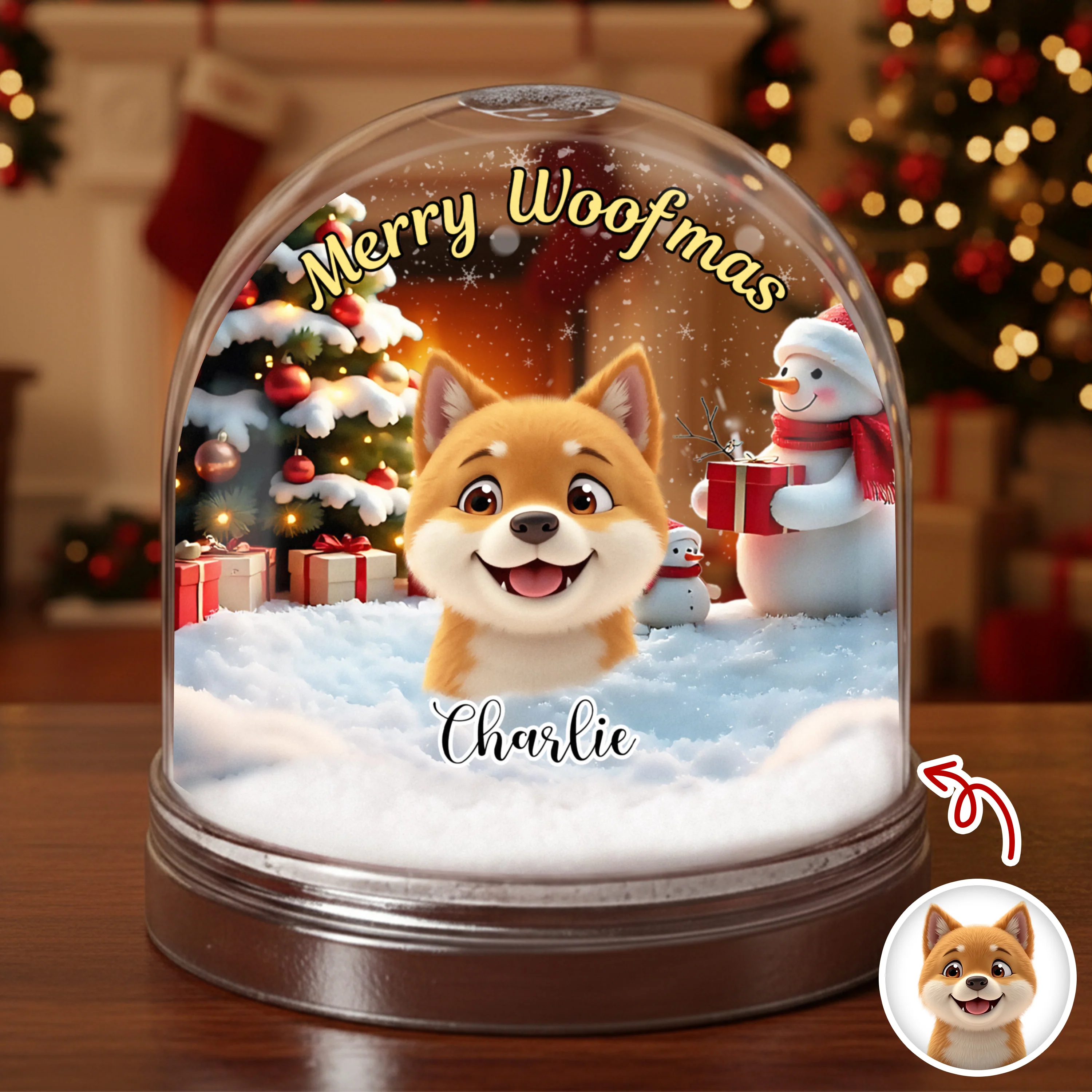 Personalized Merry Woofmas Acrylic Snow Globe For Dog Lover TH10 896503 - Image 2