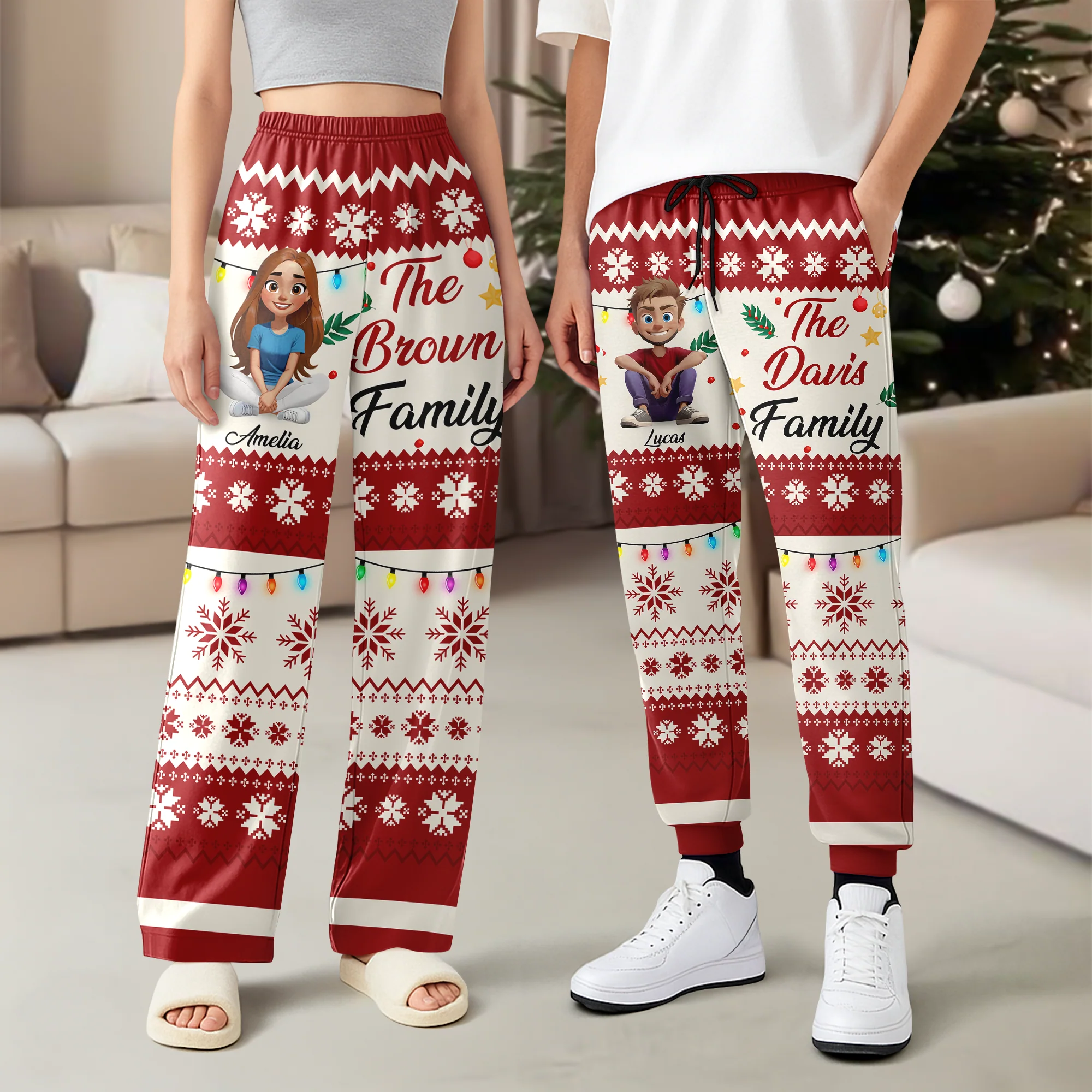 Personalized Our Family Sweatpants For Christmas TH10 896413 - Image 2