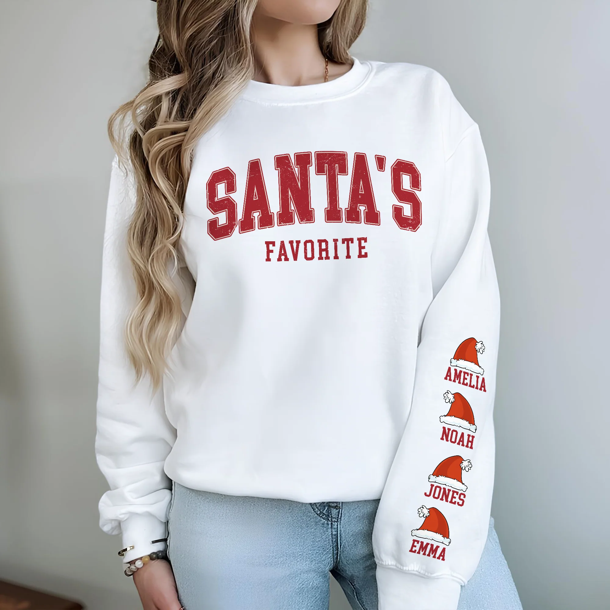 Personalized Santa's Favorite Sleeve Printed Sweatshirt TH10 896523 - Image 5