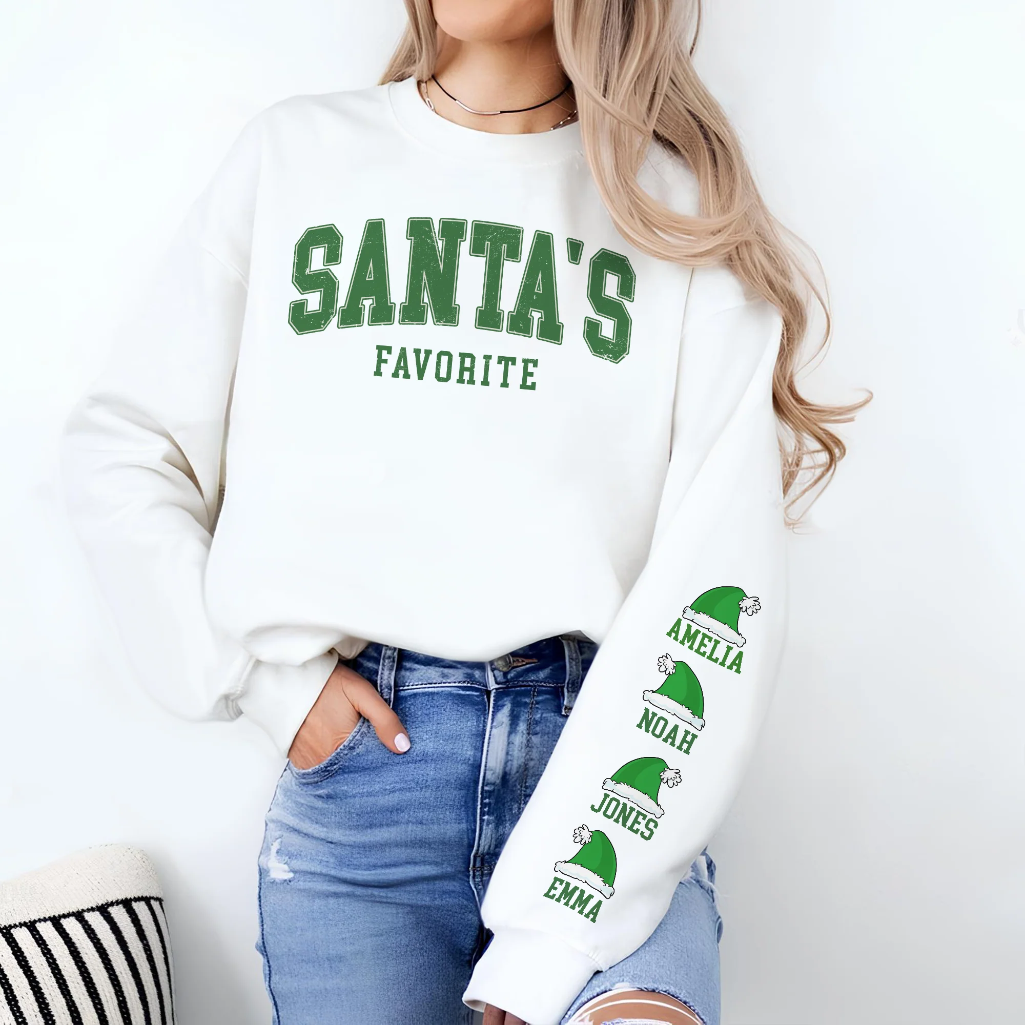 Personalized Santa's Favorite Sleeve Printed Sweatshirt TH10 896523 - Image 6
