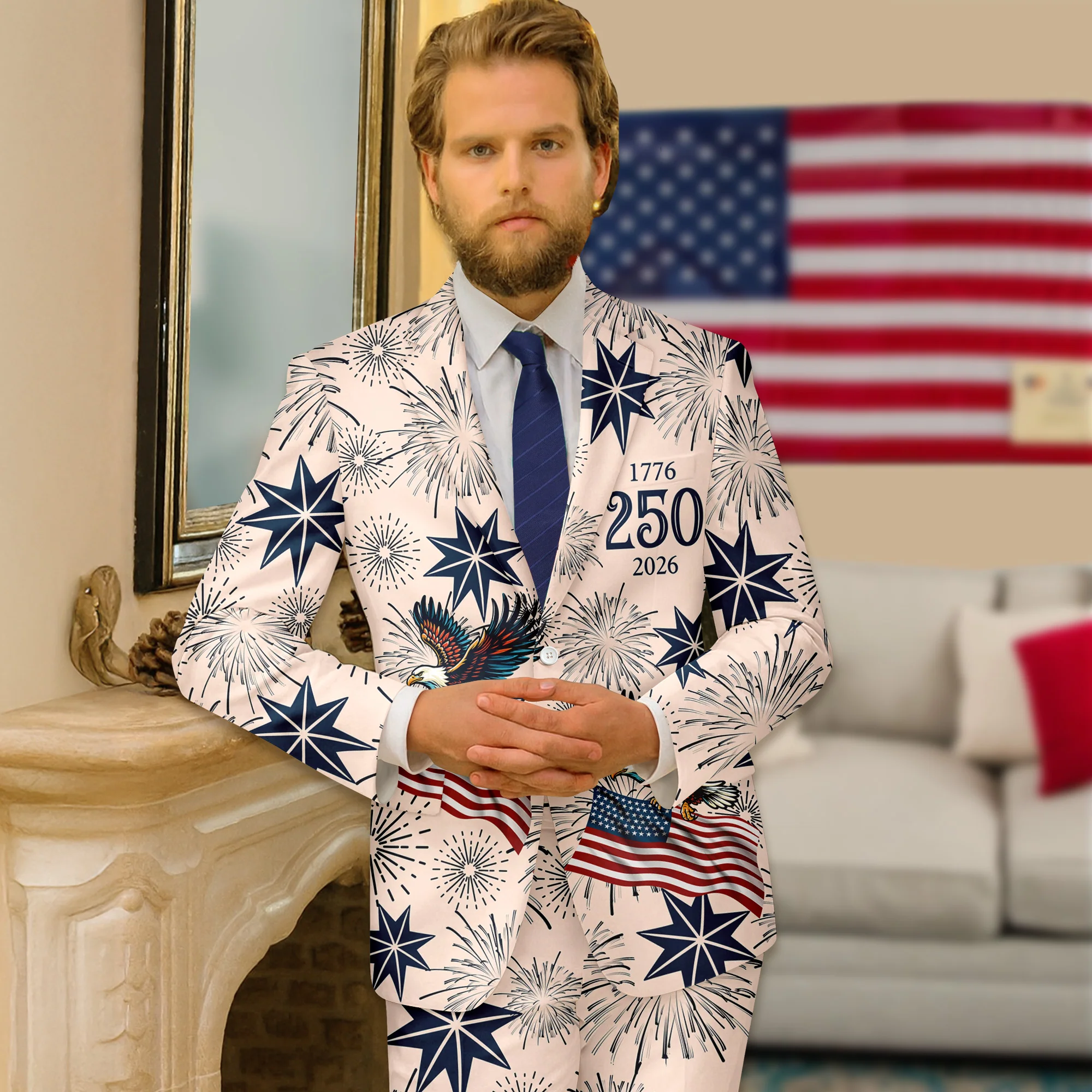 Personalized USA 250 Anniversary Eagle 1776-2026 Men's Suit TH10 898621 - Image 6