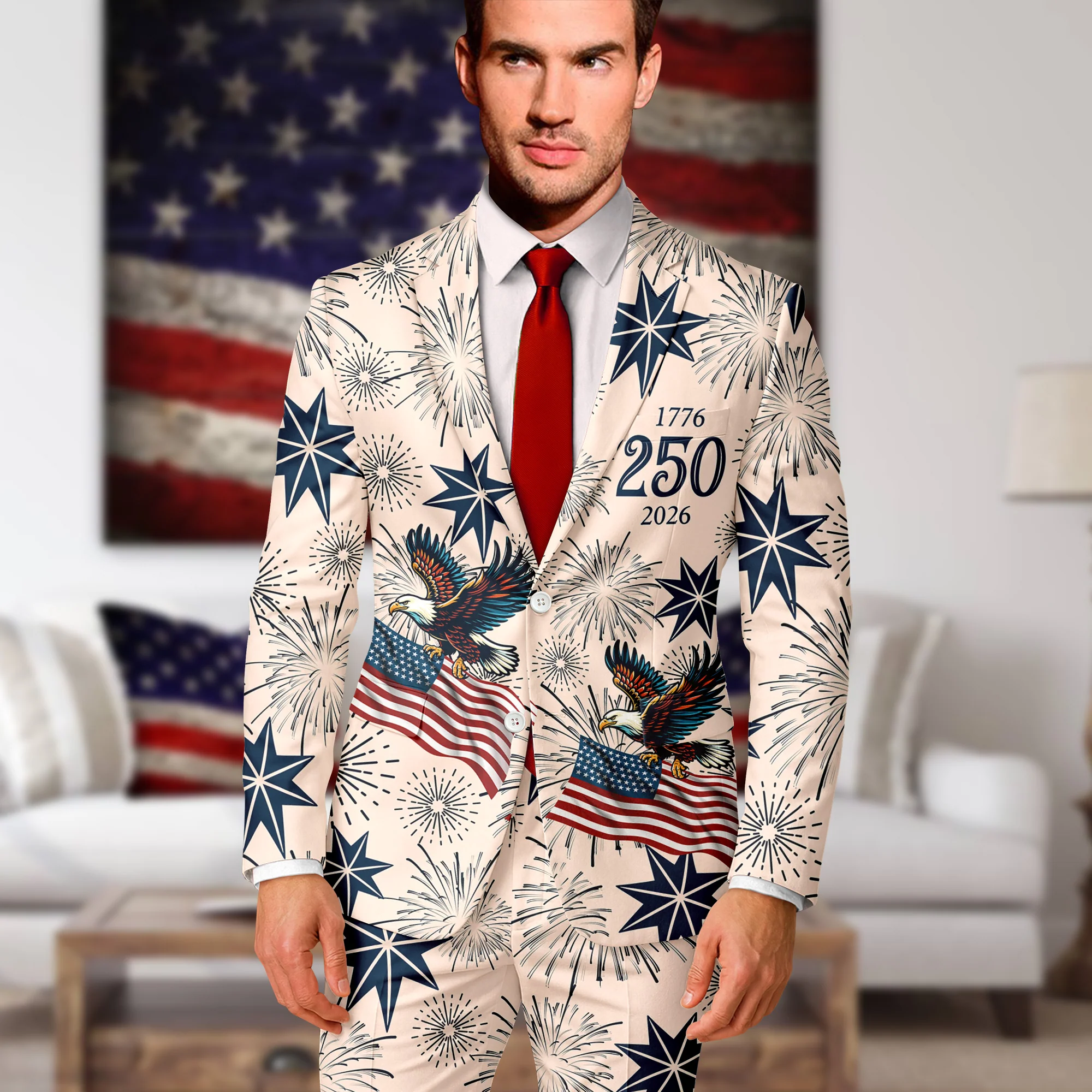 Personalized USA 250 Anniversary Eagle 1776-2026 Men's Suit TH10 898621 - Image 7