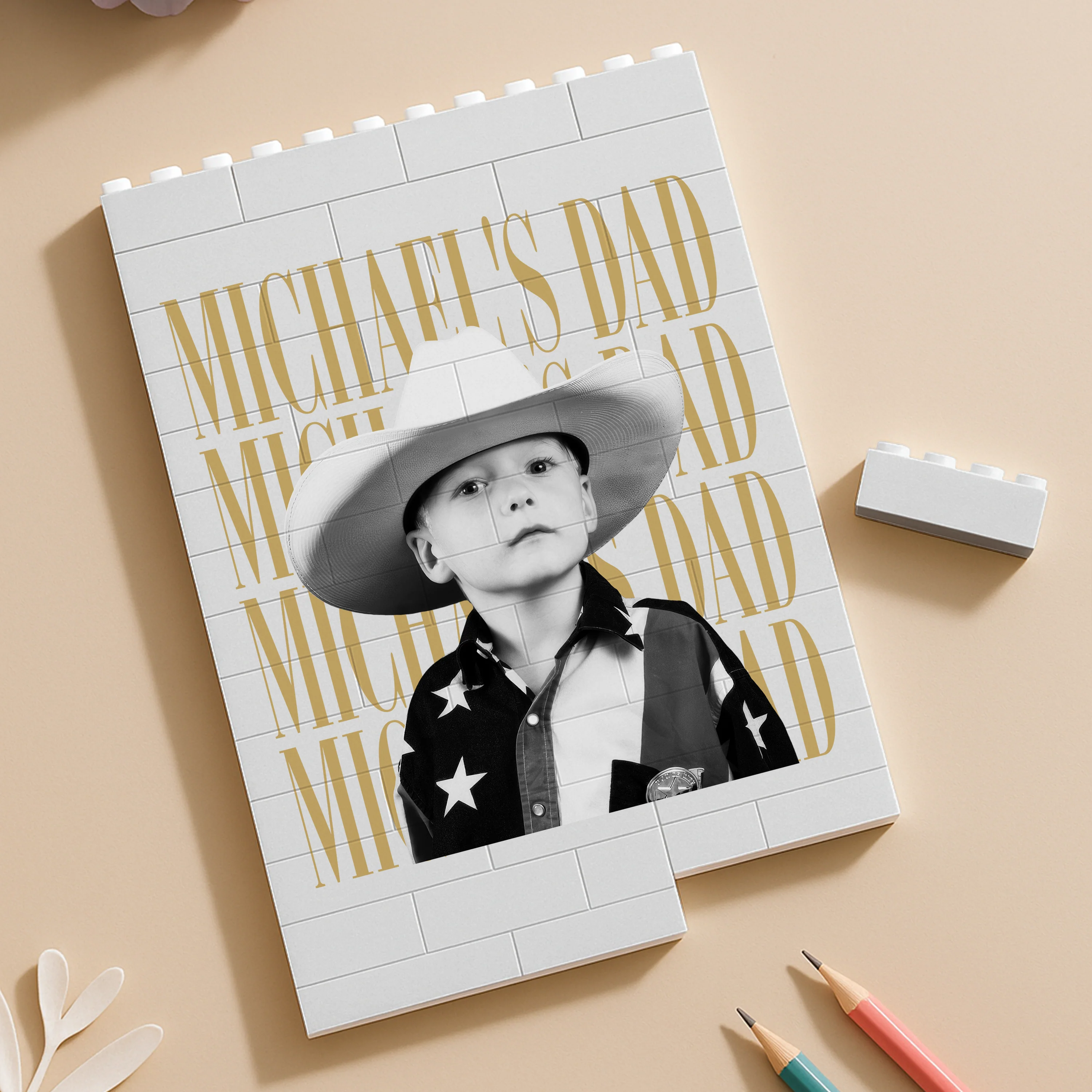 Personalized Vintage Photo Dad, Mom Father's Day Gift Building Brick Block TH10 170149 - Image 3