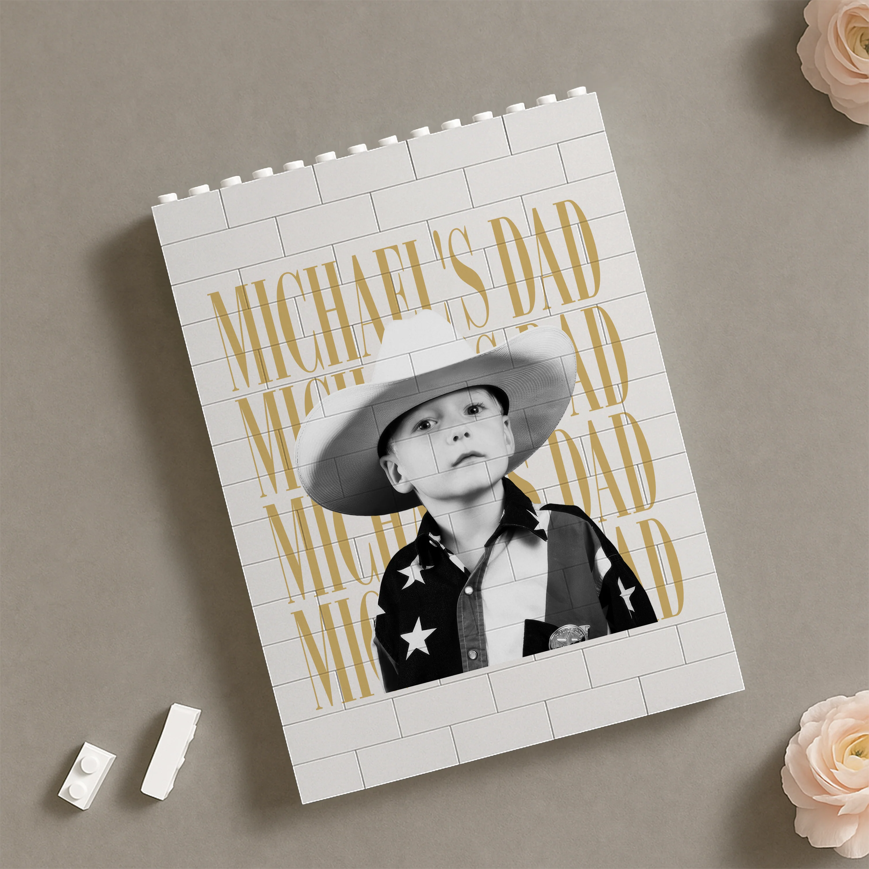 Personalized Vintage Photo Dad, Mom Father's Day Gift Building Brick Block TH10 170149 - Image 4