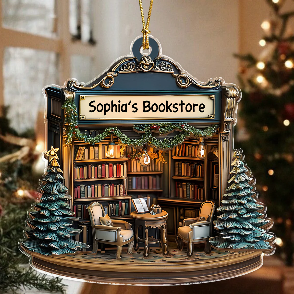 Personalized Your Bookstore Christmas Acrylic Ornament TH10 896605 - Image 2