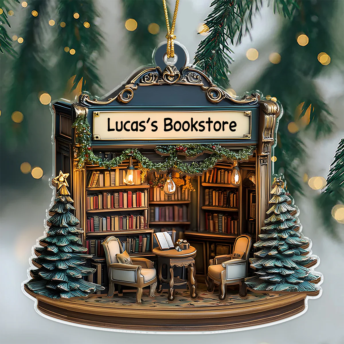 Personalized Your Bookstore Christmas Acrylic Ornament TH10 896605 - Image 5