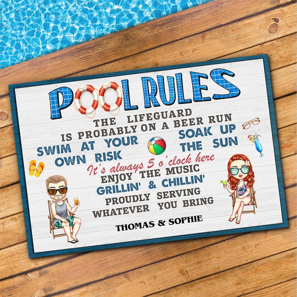 Pool Rules Summer Doormat TA29 889489