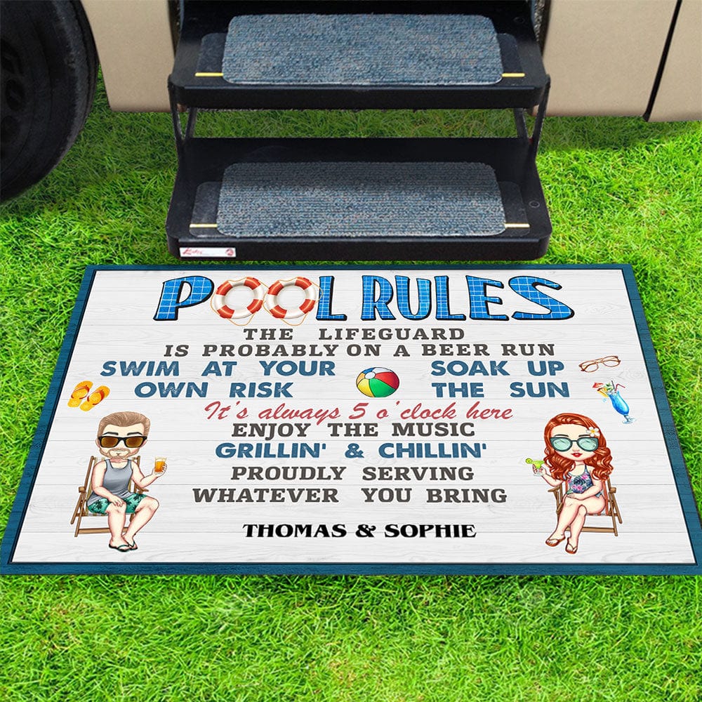 Pool Rules Summer Doormat TA29 889489 - Image 2