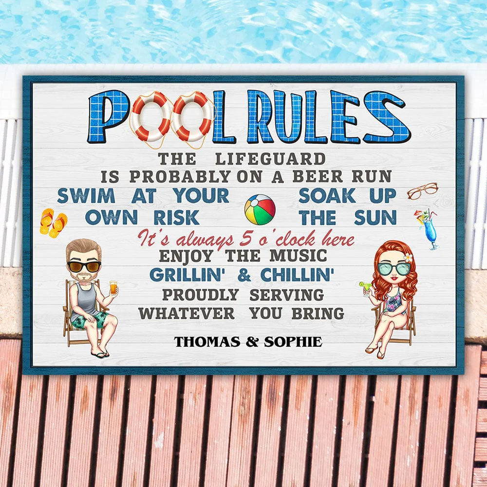 Pool Rules Summer Doormat TA29 889489 - Image 3