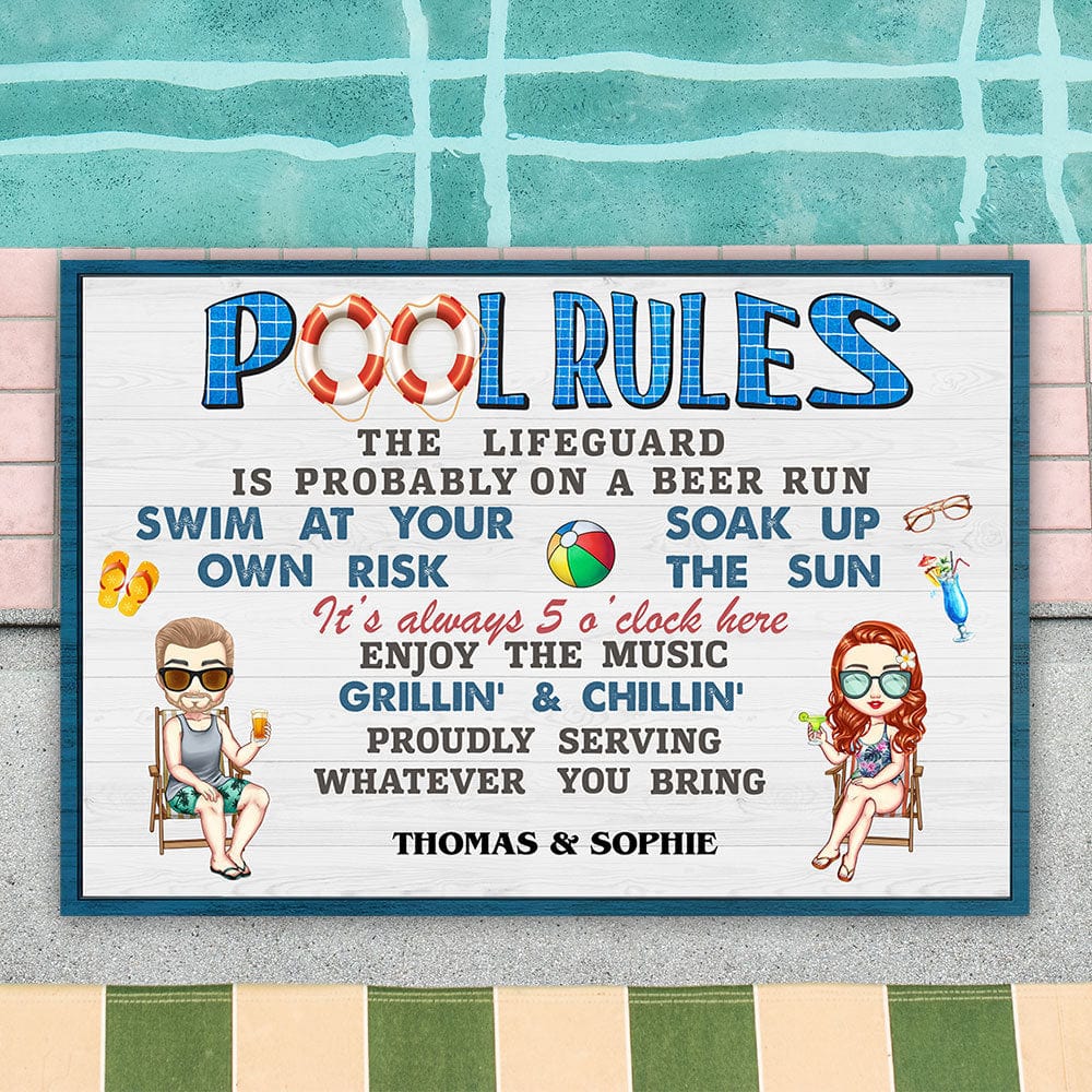 Pool Rules Summer Doormat TA29 889489 - Image 5