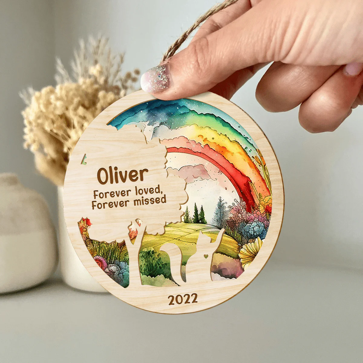 Rainbow Bridge For Cat Lover Layer Wood Ornament Personalized Gift N304 889945 - Image 3