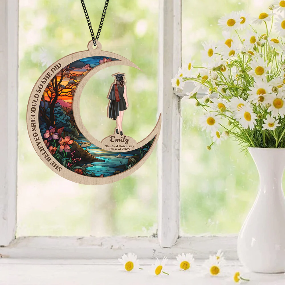 She Belived She Could So She Did Graduation Suncatcher TH10 894247 - Image 2