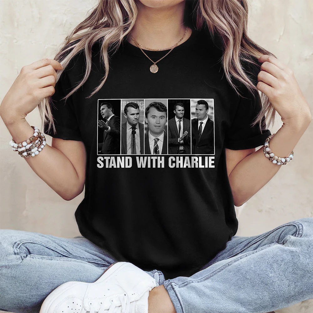 Stand With Charlie Kirk Dark Shirt TH10 64443 - Image 3