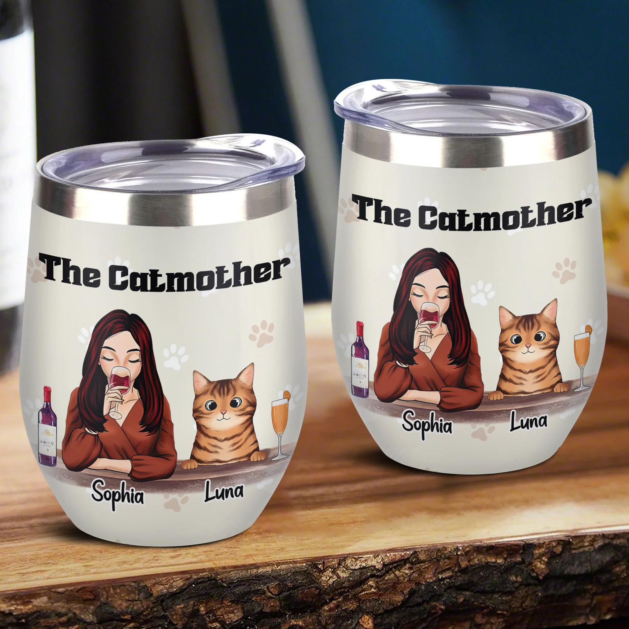 The Catmother For Cat Lover Wine Tumbler TH10 892813 - Image 5