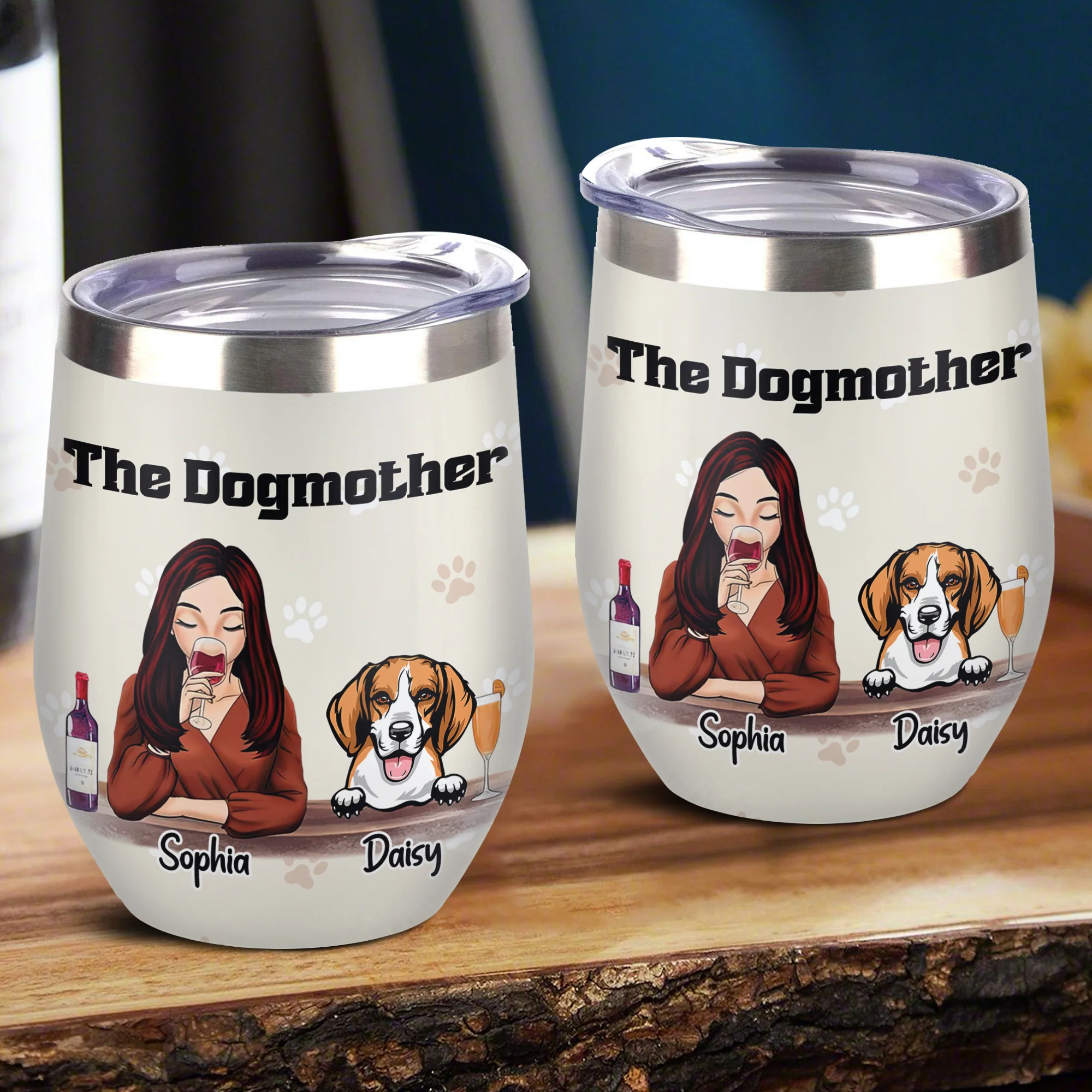 The Dogmother For Dog Lover Wine Tumbler TH10 892809 - Image 5