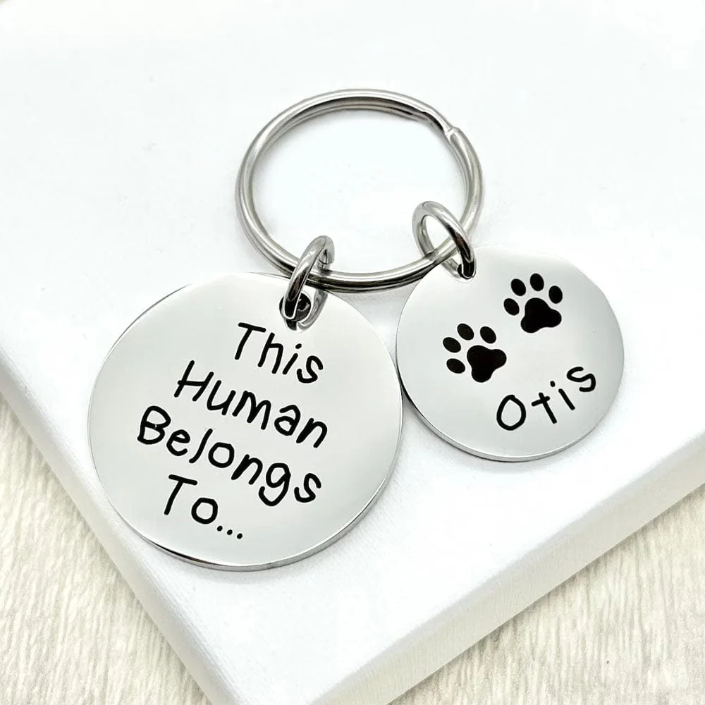 This Cat Mom Dog Mom Belongs To Pet Keychain Personalized Gift DA199 890547