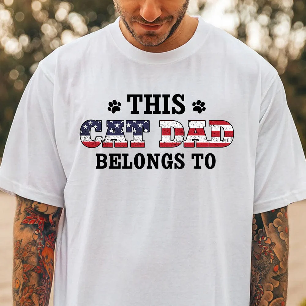 Custom Photo This Dad Belongs To Cat Shirt TA29 889493