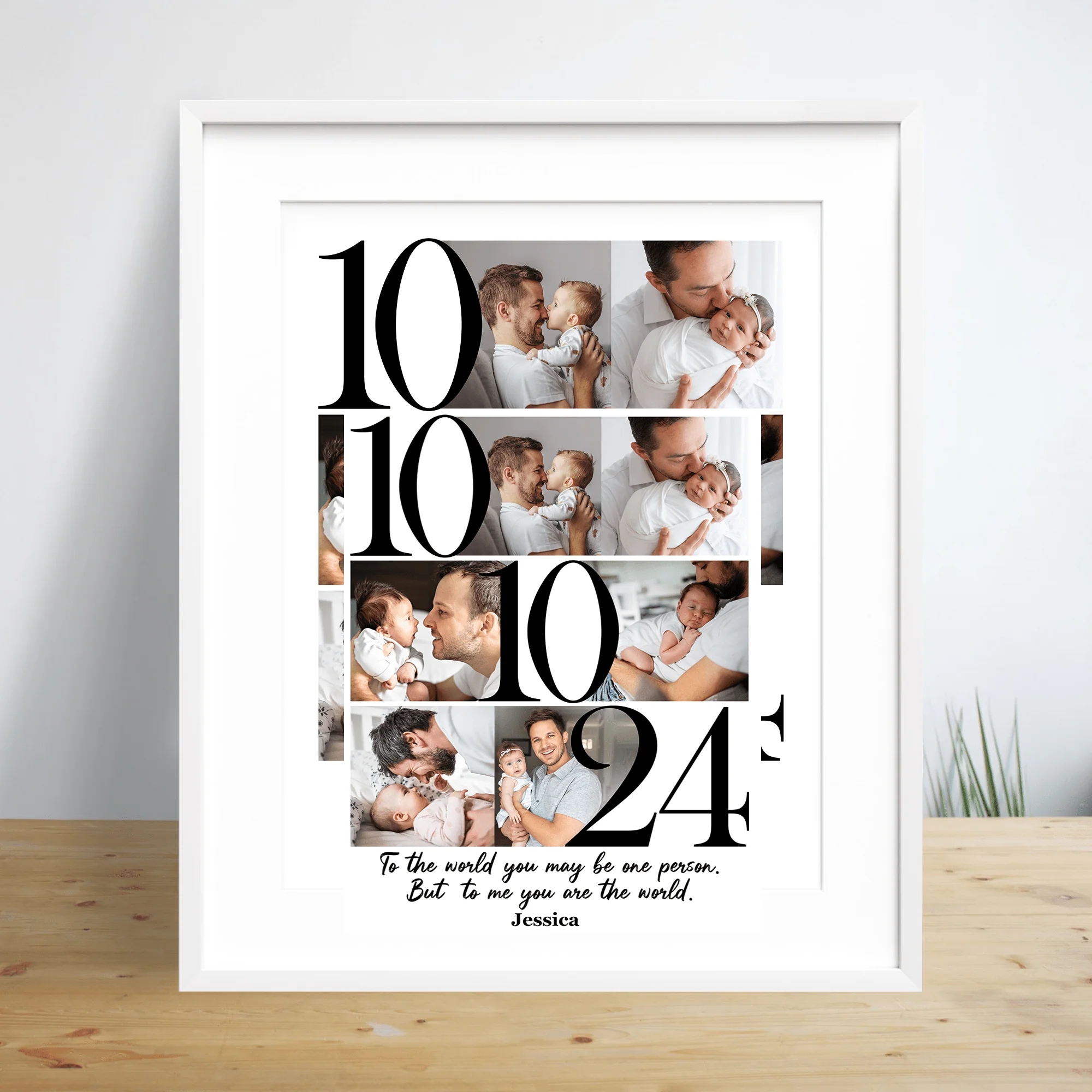 Custom Photo To Me You Are The World Father's Day Picture Frame TA29 890557 - Image 2
