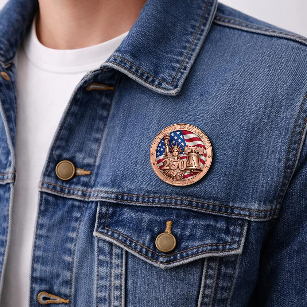 United State Of America 250th 1776 - 2026 Stainless Steel Metal Pin for Patriot's Day Independence Day TH10 169425 - Image 2