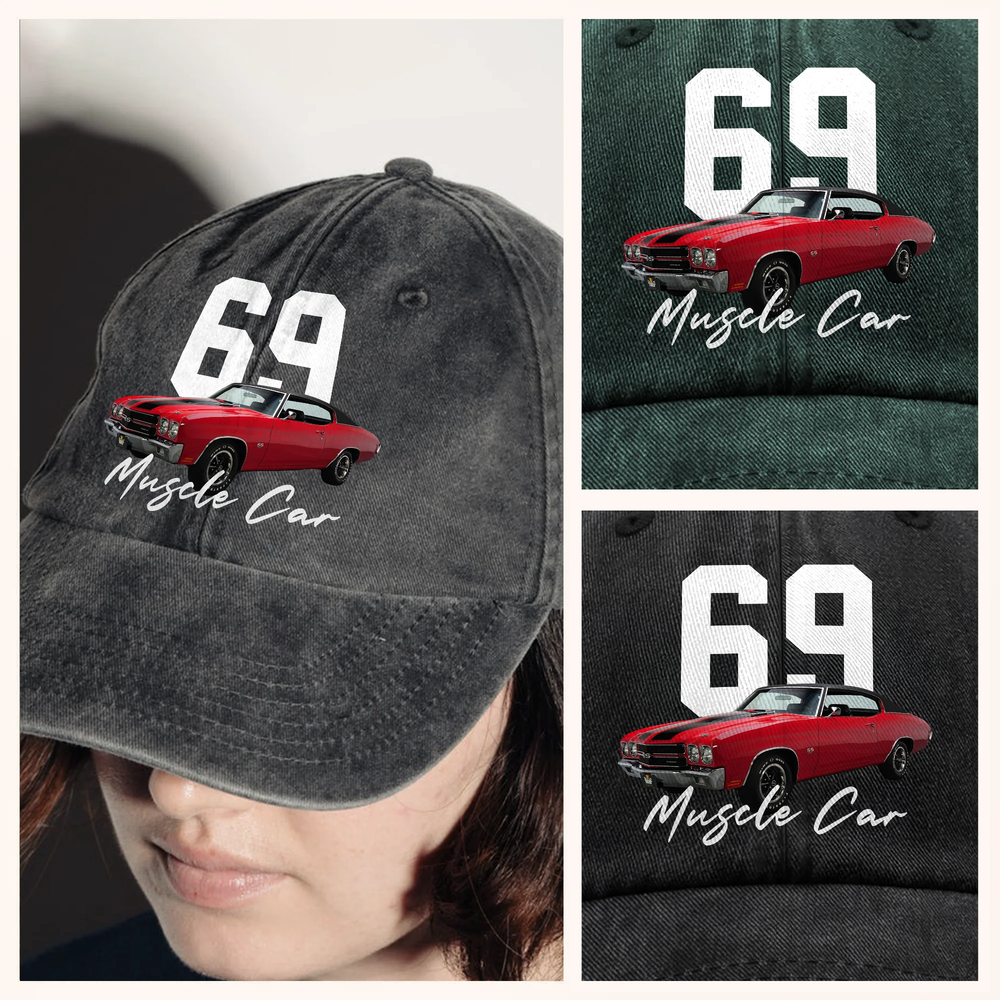 Upload Car Photo And Number Washed Denim Cap TH10 896975 - Image 3
