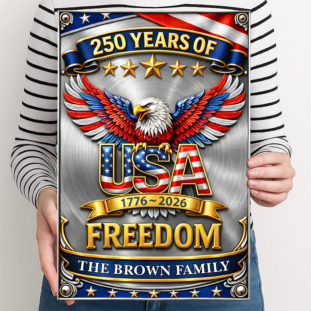 USA 250 Years Of Freedom Metal Sign TH10 169447 - Image 6