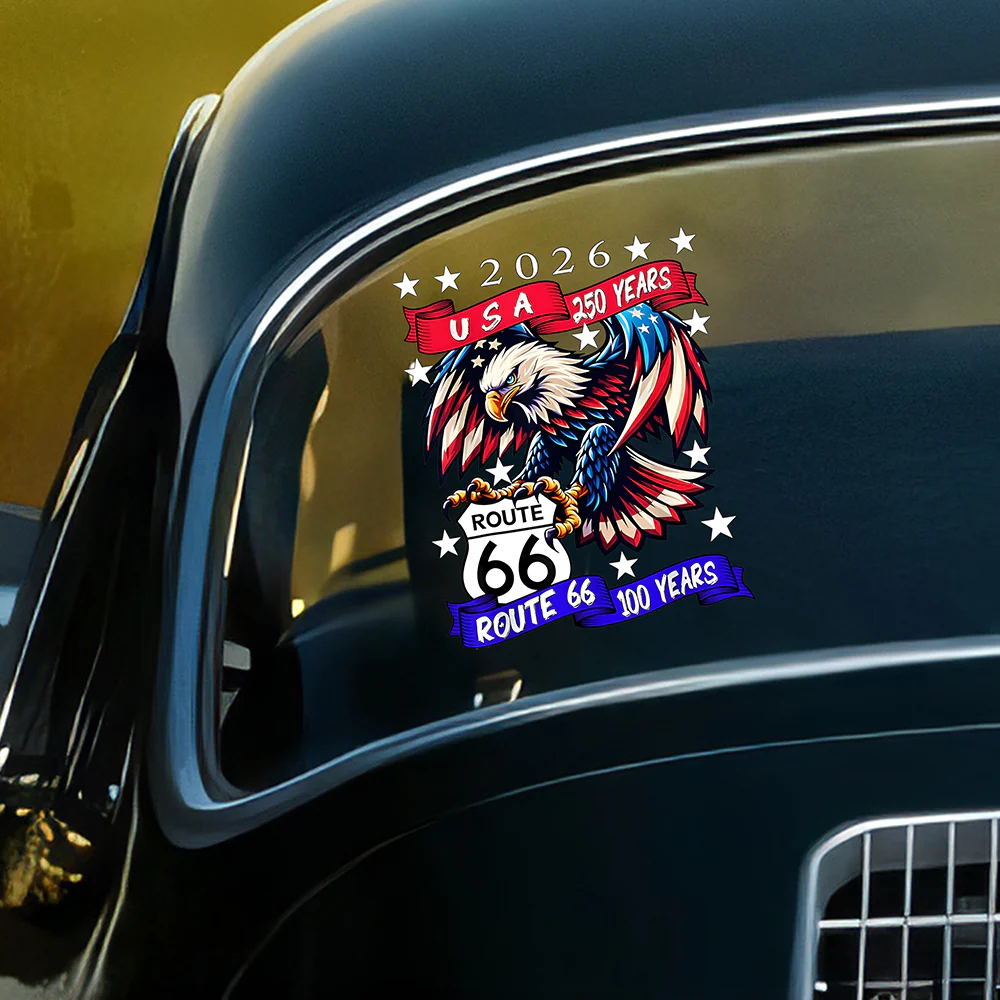 USA 250 Years, Route 66 100 Years Car Window Decal Sticker For Car Lover TH10 898465 - Image 4