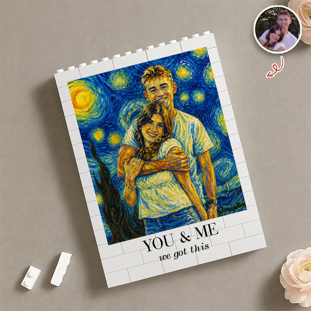 Custom Photo I Love You Van Gogh Art Anniversary Gifts Building Brick Block TH10 170273 - Image 3