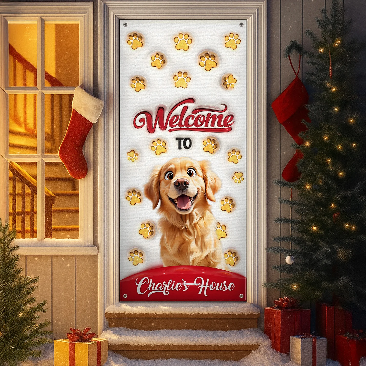 Welcome To Our House Door Cover For Dog Lover TH10 896507 - Image 5