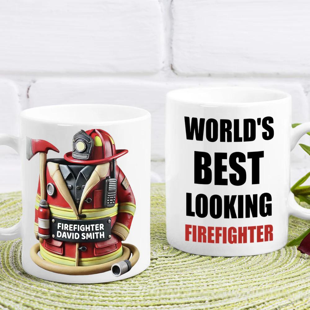 World's Best Looking Firefighter Gift For Dad Mug TH10 892957 - Image 2