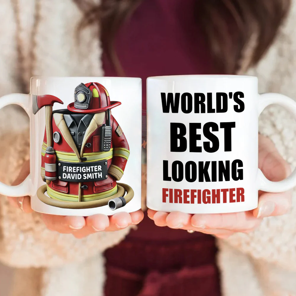 World's Best Looking Firefighter Gift For Dad Mug TH10 892957 - Image 3