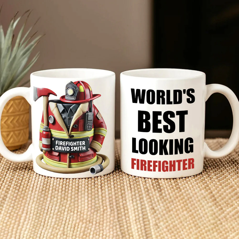 World's Best Looking Firefighter Gift For Dad Mug TH10 892957 - Image 4