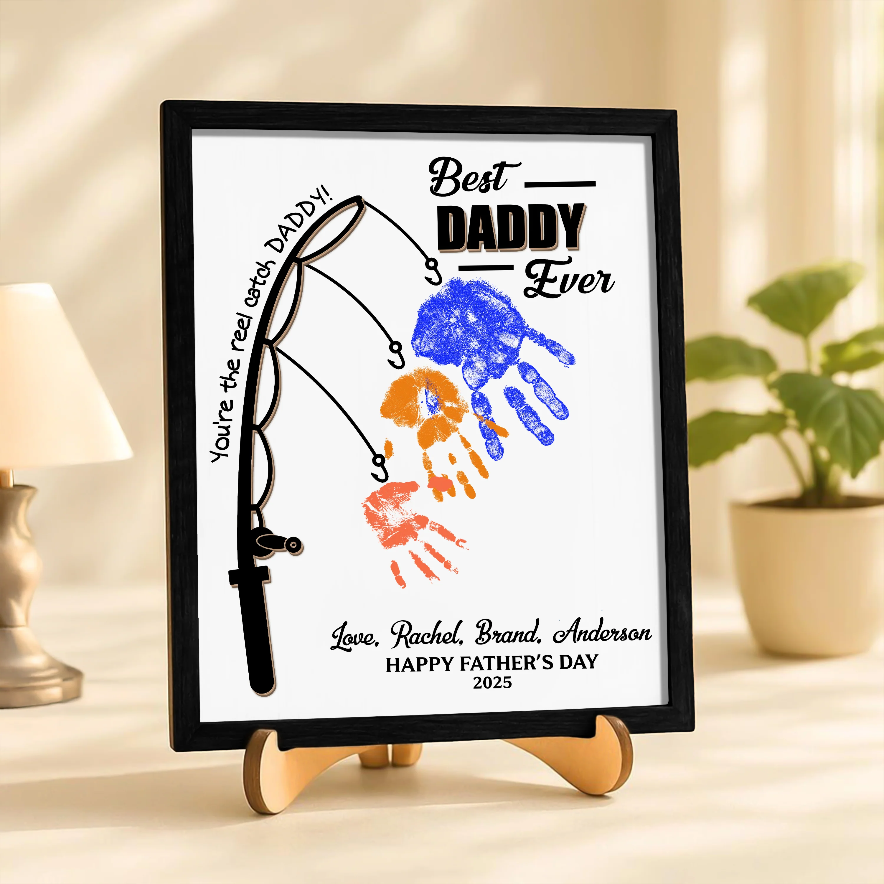 You Are The Reel Catch Daddy 2-Layered Wooden Plaque With Stand TH10 892989 - Image 2