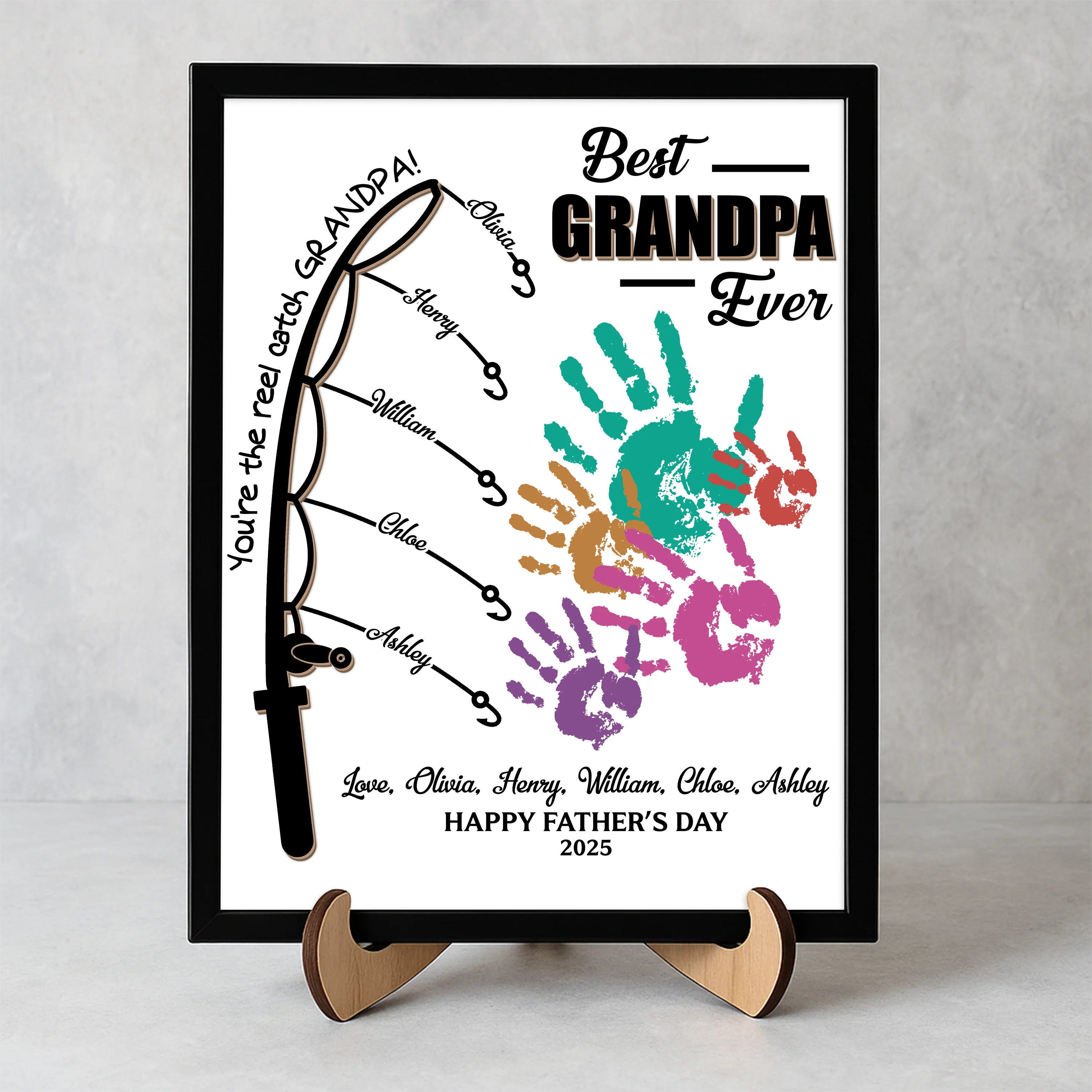 You Are The Reel Catch Daddy 2-Layered Wooden Plaque With Stand TH10 892989 - Image 3