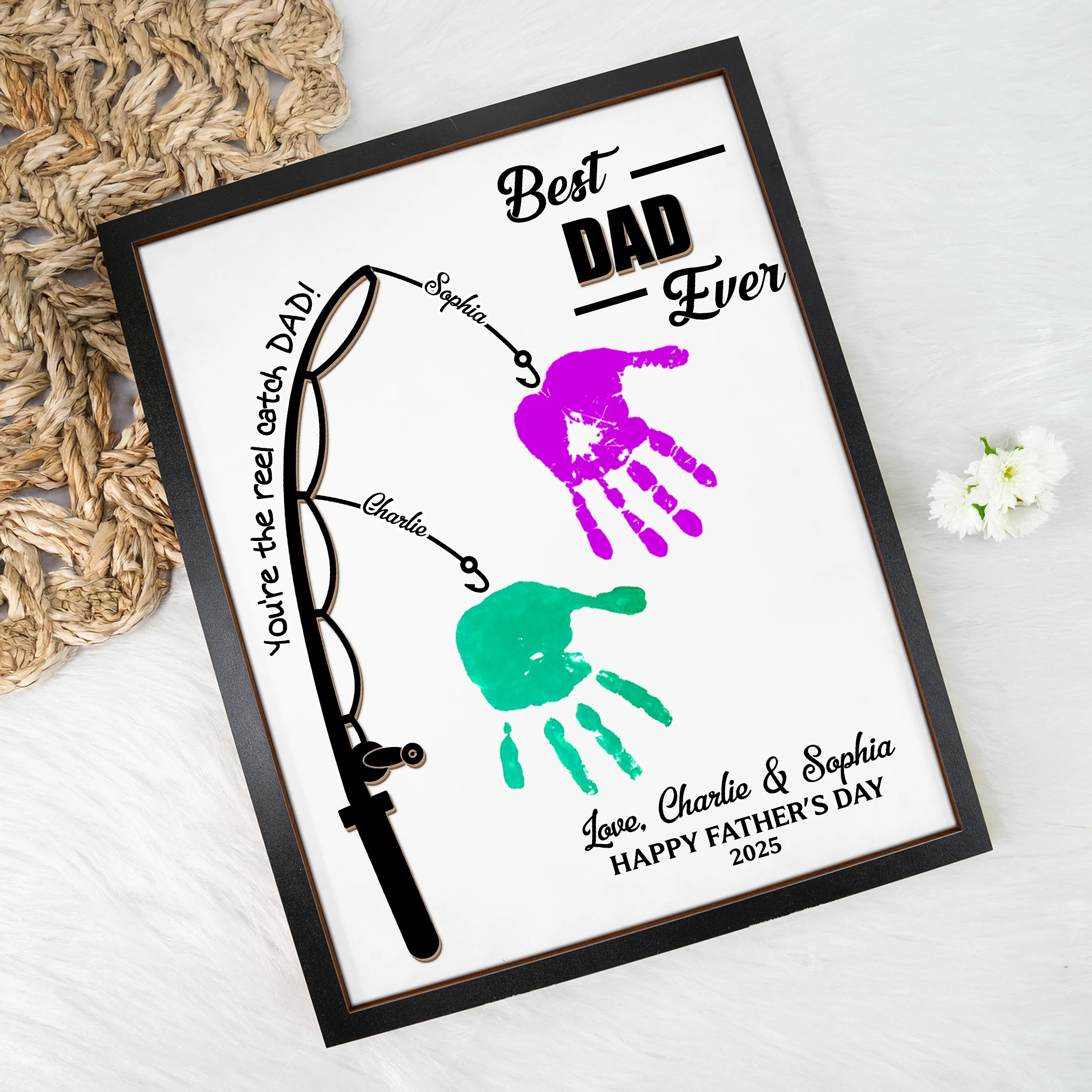 You Are The Reel Catch Daddy 2-Layered Wooden Plaque With Stand TH10 892989 - Image 4