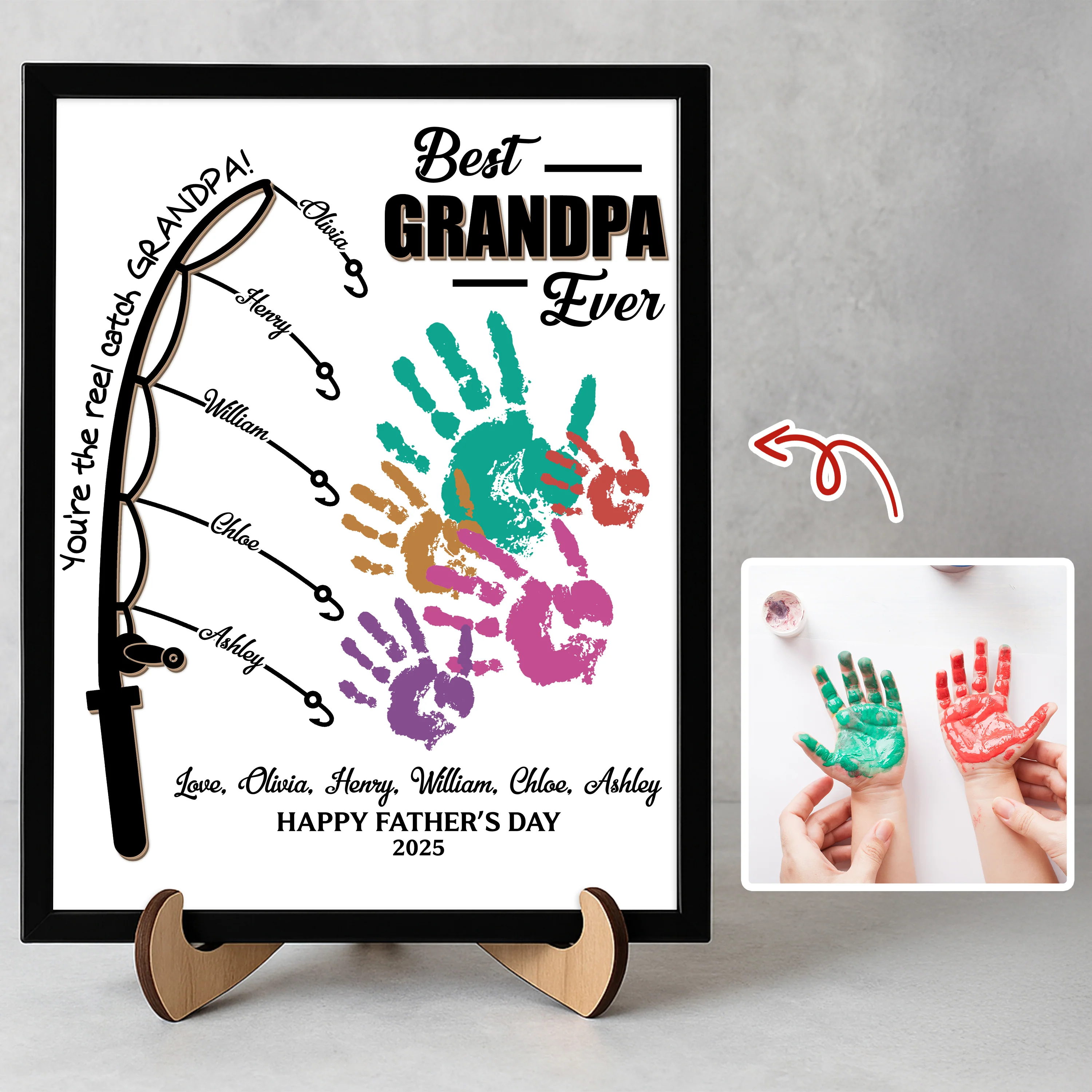 You Are The Reel Catch Daddy 2-Layered Wooden Plaque With Stand TH10 892989 - Image 6