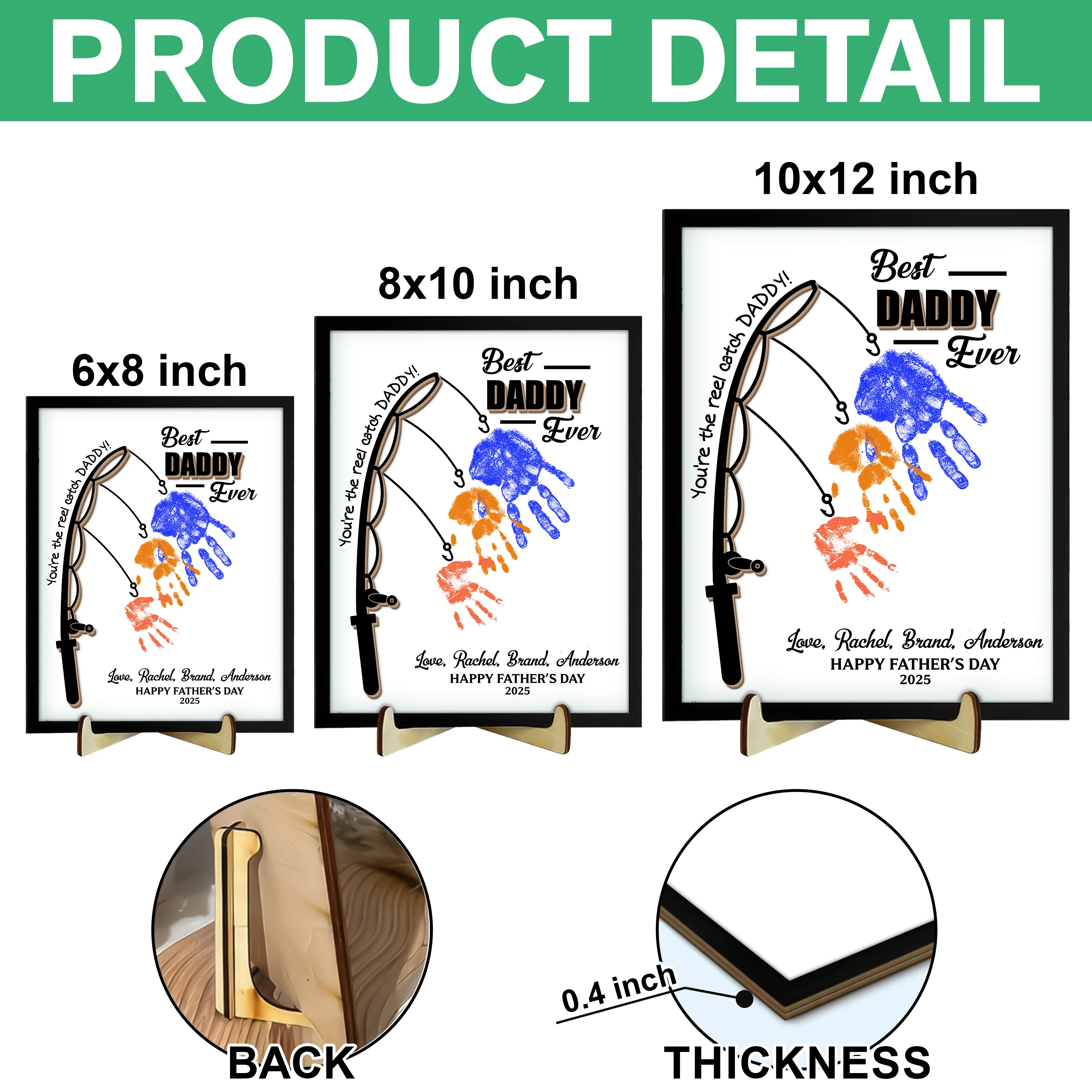 You Are The Reel Catch Daddy 2-Layered Wooden Plaque With Stand TH10 892989 - Image 7
