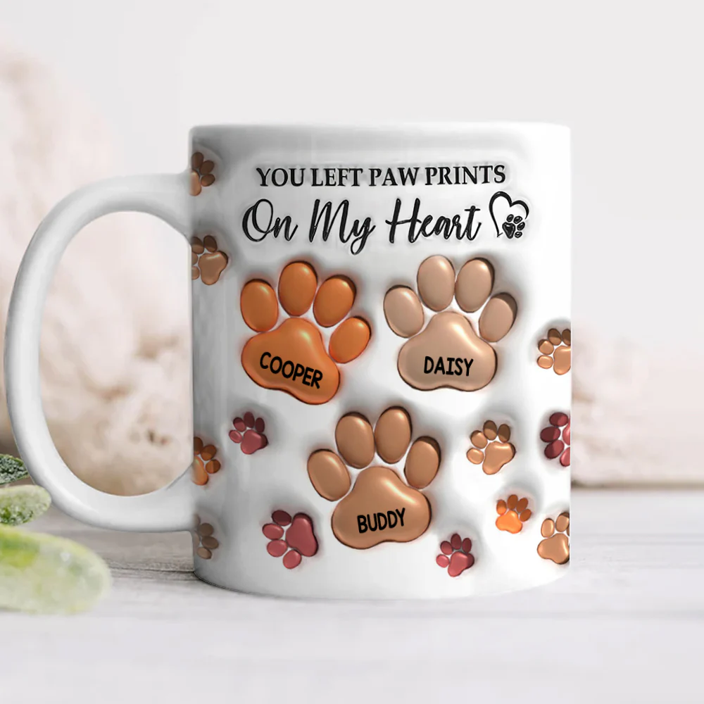 You Left Paw Prints On My Heart For Dog Lover 3D Inflated Effect Mug TH10 894203 - Image 3