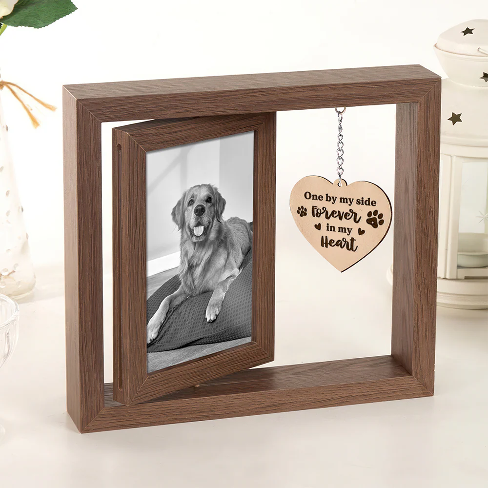 You Left Paw Prints On My Heart Memorial Rotating Wooden Picture Frame TH10 894219 - Image 3