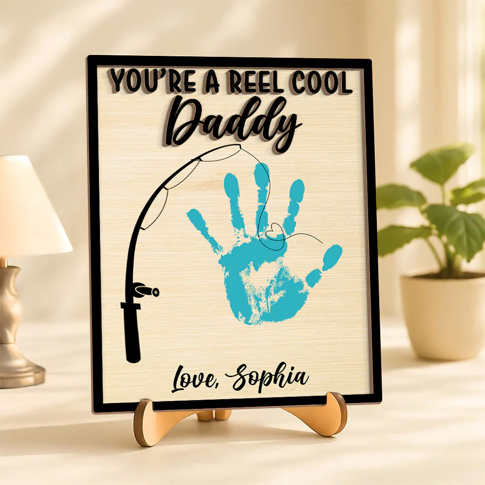 You're the Reel Cool Dad 2-Layered Wooden Plaque With Stand TH10 892987 - Image 3