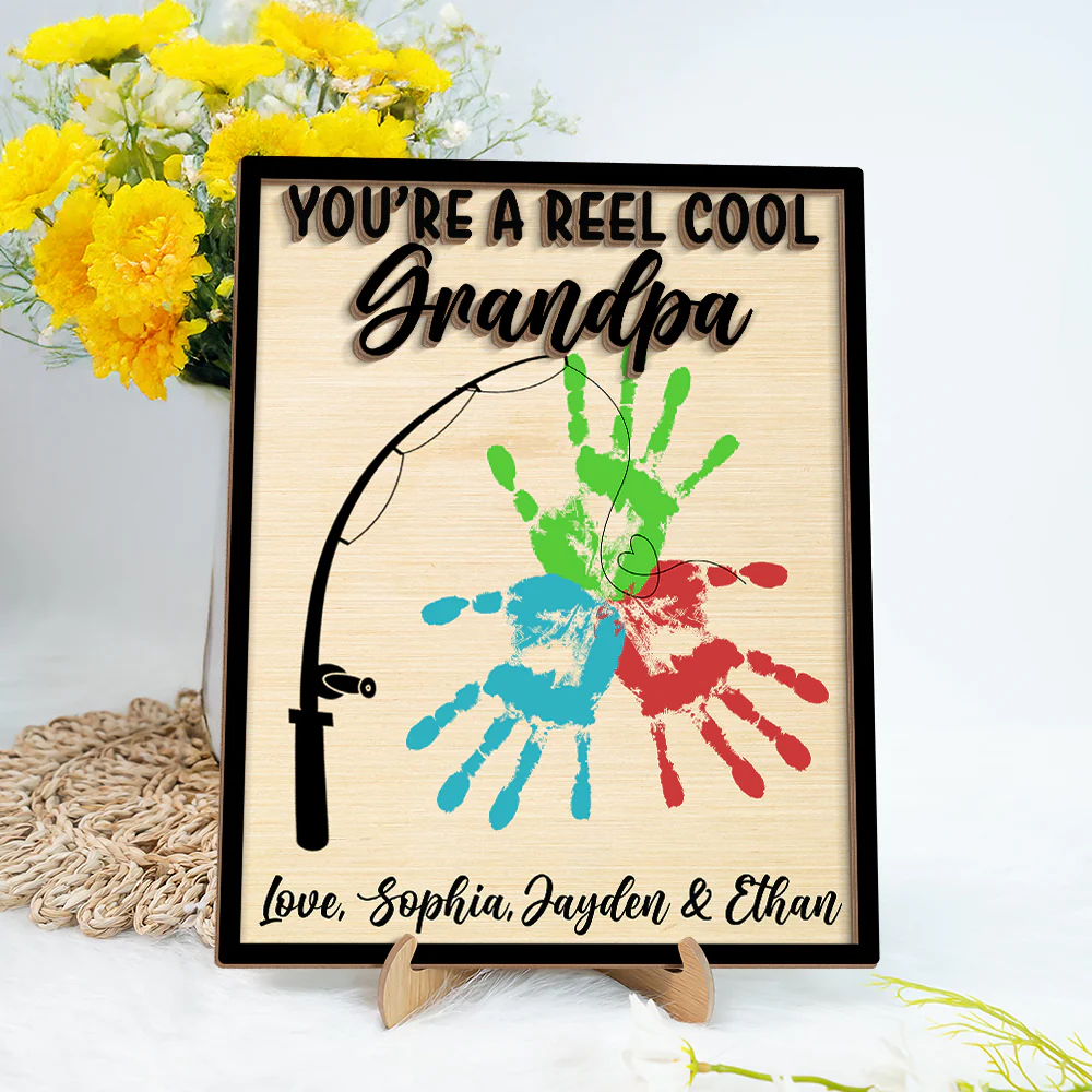 You're the Reel Cool Dad 2-Layered Wooden Plaque With Stand TH10 892987 - Image 5
